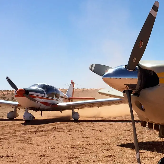 Private aircraft over Australian Outback